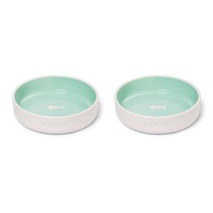 Boots & Barkley Stoneware Pet Cat Bowl 2pc Set